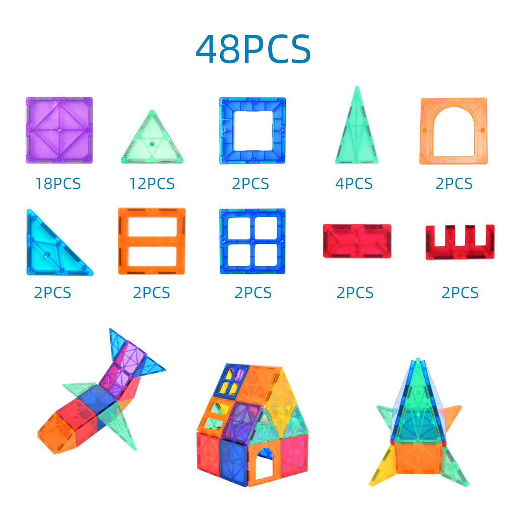 Magnetic Tiles Building Game for Creative Kids on the Go