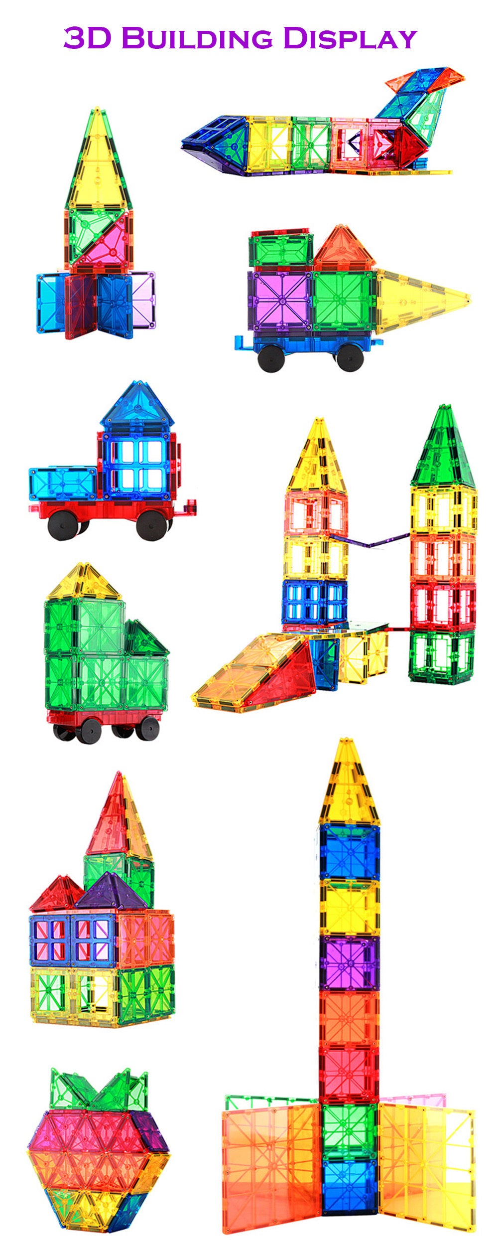 Magnetic Tiles Building Game for Creative Kids on the Go