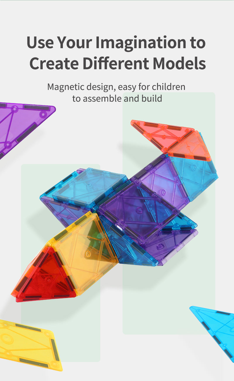 Magnetic Tiles Building Game for Creative Kids on the Go