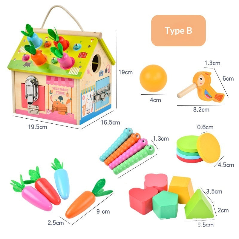 Montessori Wooden Busy Board Toolbox for Smart Little Hands