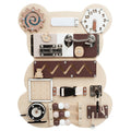 Montessori Bear Busy Board Wall Toy for Fun and Curious Kids