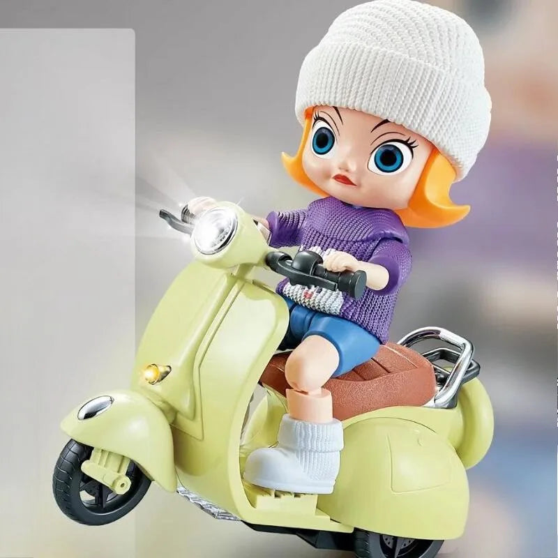 Ride in Style! Labubu Doll's Electric Motorcycle – The Ultimate DIY Gift with Lights & Sounds!