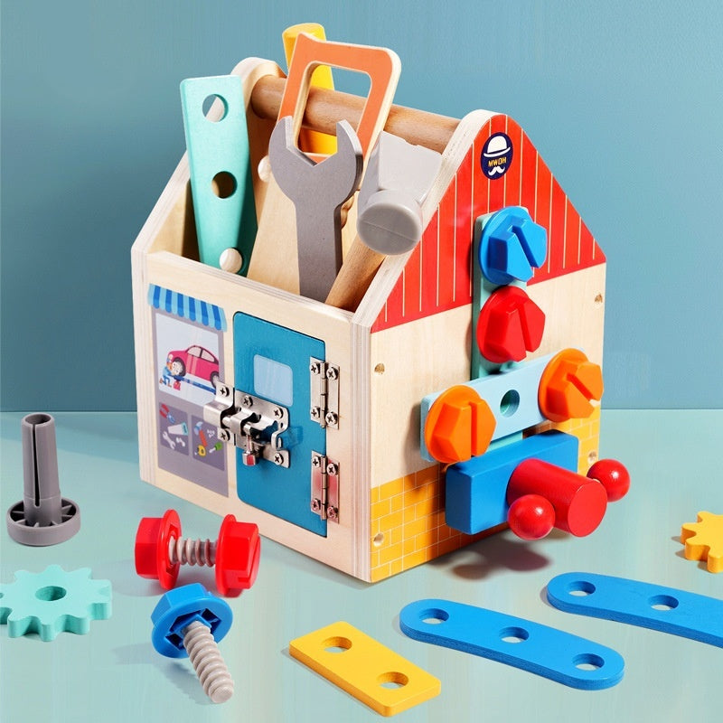 Montessori Wooden Busy Board Toolbox for Smart Little Hands